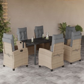 Set comedor de jardín 7 pzas con cojines ratán sintético beige by , Garden sets - Ref: Foro24-3212838, Price: 870,82 €, Disco...