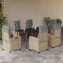 Set comedor de jardín 7 pzas con cojines ratán sintético beige de , Conjuntos de jardín - Ref: Foro24-3212838, Precio: 870,82...
