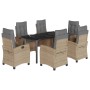 Set comedor de jardín 7 pzas con cojines ratán sintético beige de , Conjuntos de jardín - Ref: Foro24-3212838, Precio: 870,82...