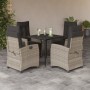 Set comedor de jardín 5 pzas cojines ratán sintético gris claro by , Garden sets - Ref: Foro24-3212844, Price: 568,46 €, Disc...