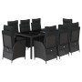 Set de comedor de jardín 9 pzas y cojines ratán sintético negro by , Garden sets - Ref: Foro24-3213325, Price: 1,00 €, Discou...
