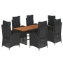 Set de comedor de jardín 7 pzas y cojines ratán sintético negro by , Garden sets - Ref: Foro24-3213139, Price: 830,71 €, Disc...