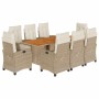 Set comedor de jardín 9 pzas con cojines ratán sintético beige de , Conjuntos de jardín - Ref: Foro24-3212941, Precio: 1,00 €...