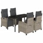 Set comedor de jardín 5 pzas cojines ratán sintético gris claro von , Gartensets - Ref: Foro24-3213040, Preis: 640,53 €, Raba...