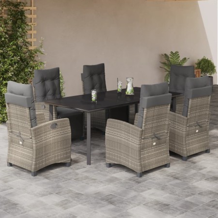 Set comedor jardín 7 pzas y cojines ratán sintético gris claro von , Gartensets - Ref: Foro24-3213042, Preis: 1,00 €, Rabatt: %