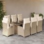 Set comedor de jardín 9 pzas con cojines ratán sintético beige de , Conjuntos de jardín - Ref: Foro24-3213359, Precio: 1,00 €...