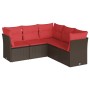Set comedor de jardín 5 piezas y cojines ratán sintético marrón | Foro24.es | Tu tienda online para hogar, jardín y más Foro24.es