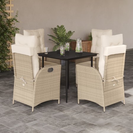 Set comedor de jardín 5 pzas con cojines ratán sintético beige by , Garden sets - Ref: Foro24-3213435, Price: 611,27 €, Disco...