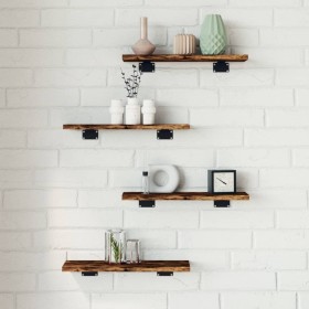 Estantes pared 4 uds madera ingeniería roble humo 40x10x1,5 cm von , Regale - Ref: Foro24-838195, Preis: 15,85 €, Rabatt: %