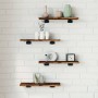 Estantes pared 4 uds madera ingeniería roble humo 40x10x1,5 cm von , Regale - Ref: Foro24-838195, Preis: 15,85 €, Rabatt: %