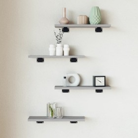 Estantes pared 2 uds madera ingeniería gris Sonoma 40x10x1,5 cm by , Shelves - Ref: Foro24-838197, Price: 17,50 €, Discount: %