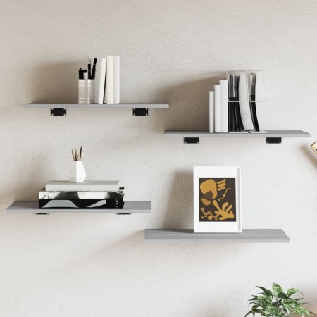 Estantes pared 4 uds madera ingeniería gris Sonoma 60x30x1,5 cm by , Shelves - Ref: Foro24-838239, Price: 38,05 €, Discount: %