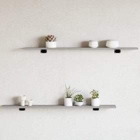 Estantes pared 4 uds madera ingeniería gris Sonoma 100x10x1,5cm