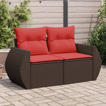 Sofá de jardín con cojines 2 plazas ratán sintético marrón by , Outdoor sofas - Ref: Foro24-366245, Price: 194,24 €, Discount: %