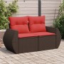 Sofá de jardín con cojines 2 plazas ratán sintético marrón by , Outdoor sofas - Ref: Foro24-366245, Price: 194,24 €, Discount: %
