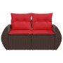 Sofá de jardín con cojines 2 plazas ratán sintético marrón by , Outdoor sofas - Ref: Foro24-366245, Price: 194,24 €, Discount: %