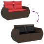 Sofá de jardín con cojines 2 plazas ratán sintético marrón by , Outdoor sofas - Ref: Foro24-366245, Price: 194,24 €, Discount: %