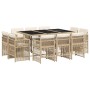 Set comedor de jardín 11 pzas con cojines ratán sintético beige | Foro24.es | Tu tienda online para hogar, jardín y más Foro24.es