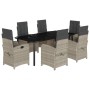 Set comedor jardín 7 pzas y cojines ratán sintético gris claro by , Garden sets - Ref: Foro24-3212427, Price: 991,96 €, Disco...