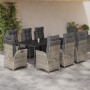 Set comedor de jardín 9 pzas cojines ratán sintético gris claro von , Gartensets - Ref: Foro24-3213283, Preis: 1,00 €, Rabatt: %