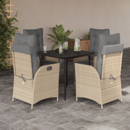 Set comedor de jardín 5 pzas con cojines ratán sintético beige von , Gartensets - Ref: Foro24-3213449, Preis: 644,63 €, Rabat...