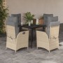 Set comedor de jardín 5 pzas con cojines ratán sintético beige von , Gartensets - Ref: Foro24-3213449, Preis: 644,63 €, Rabat...