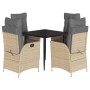 Set comedor de jardín 5 pzas con cojines ratán sintético beige von , Gartensets - Ref: Foro24-3213449, Preis: 644,63 €, Rabat...