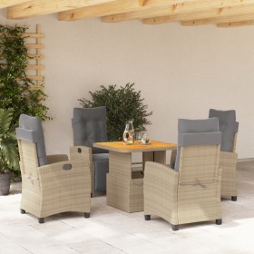 Set comedor de jardín 5 pzas con cojines ratán sintético beige de , Conjuntos de jardín - Ref: Foro24-3277424, Precio: 711,59...