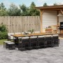 Set comedor de jardín con cojines 15 pzas ratán sintético negro by , Garden sets - Ref: Foro24-3210999, Price: 830,01 €, Disc...