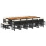 Set comedor de jardín con cojines 15 pzas ratán sintético negro by , Garden sets - Ref: Foro24-3210999, Price: 830,01 €, Disc...