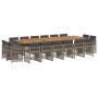 Set comedor de jardín 17 pzas y cojines ratán sintético gris by , Garden sets - Ref: Foro24-3211070, Price: 1,00 €, Discount: %
