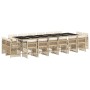 Set comedor de jardín 17 pzas con cojines ratán sintético beige by , Garden sets - Ref: Foro24-3211066, Price: 1,00 €, Discou...