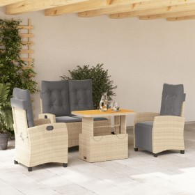Set de comedor jardín con cojines 4 pzas ratán sintético beige von , Gartensets - Ref: Foro24-3277432, Preis: 546,15 €, Rabat...