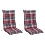 Cojines para silla respaldo alto 2 uds tela Oxford cuadros rojo by , Cushions for chairs and sofas - Ref: Foro24-377641, Pric...