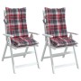 Cojines para silla respaldo alto 2 uds tela Oxford cuadros rojo by , Cushions for chairs and sofas - Ref: Foro24-377641, Pric...
