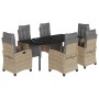 Set comedor de jardín 7 pzas con cojines ratán sintético beige von , Gartensets - Ref: Foro24-3213028, Preis: 1,00 €, Rabatt: %