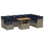 Set de sofás de jardín 9 pzas con cojines ratán sintético gris | Foro24.es | Tu tienda online para hogar, jardín y más Foro24.es