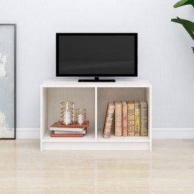 Mueble de TV de madera maciza de pino blanco 70x33x42 cm