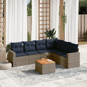 Set de sofás de jardín 7 pzas con cojines ratán sintético gris de , Conjuntos de jardín - Ref: Foro24-3256474, Precio: 509,06...