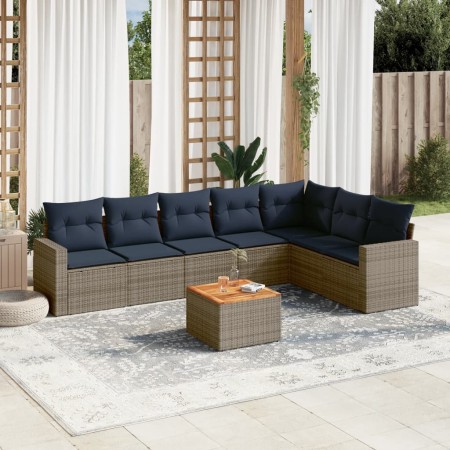 Set de sofás de jardín 8 pzas con cojines ratán sintético gris by , Garden sets - Ref: Foro24-3256488, Price: 569,12 €, Disco...
