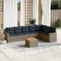 Set de sofás de jardín 8 pzas con cojines ratán sintético gris by , Garden sets - Ref: Foro24-3256488, Price: 569,12 €, Disco...