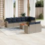 Set de sofás de jardín 9 pzas con cojines ratán sintético gris by , Garden sets - Ref: Foro24-3256544, Price: 674,89 €, Disco...