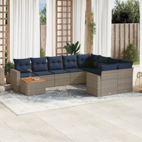 Set de sofás de jardín 10 pzas con cojines ratán sintético gris von , Gartensets - Ref: Foro24-3256621, Preis: 737,07 €, Raba...