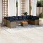 Set de sofás de jardín 11 pzas y cojines ratán sintético gris von , Gartensets - Ref: Foro24-3256628, Preis: 794,30 €, Rabatt: %