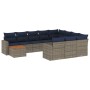 Set de sofás de jardín 11 pzas y cojines ratán sintético gris by , Garden sets - Ref: Foro24-3256642, Price: 794,30 €, Discou...