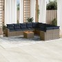 Set de sofás de jardín 11 pzas y cojines ratán sintético gris de , Conjuntos de jardín - Ref: Foro24-3256649, Precio: 794,30 ...