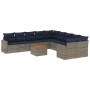 Set de sofás de jardín 11 pzas y cojines ratán sintético gris de , Conjuntos de jardín - Ref: Foro24-3256649, Precio: 794,30 ...