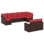 Set de sofás de jardín 9 pzas y cojines ratán sintético marrón | Foro24.es | Tu tienda online para hogar, jardín y más Foro24.es