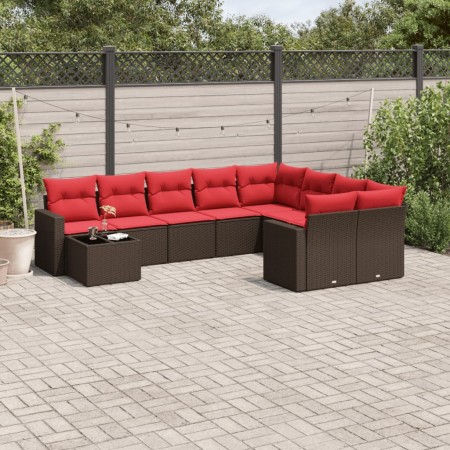 Set de sofás de jardín 10 pzas y cojines ratán sintético marrón | Foro24.es | Tu tienda online para hogar, jardín y más Foro24.es