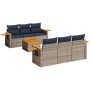Set de sofás de jardín 7 pzas con cojines ratán sintético gris de , Conjuntos de jardín - Ref: Foro24-3226635, Precio: 523,55 €